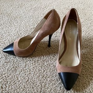 Karen Millen Color Block Leather & Suede Heel